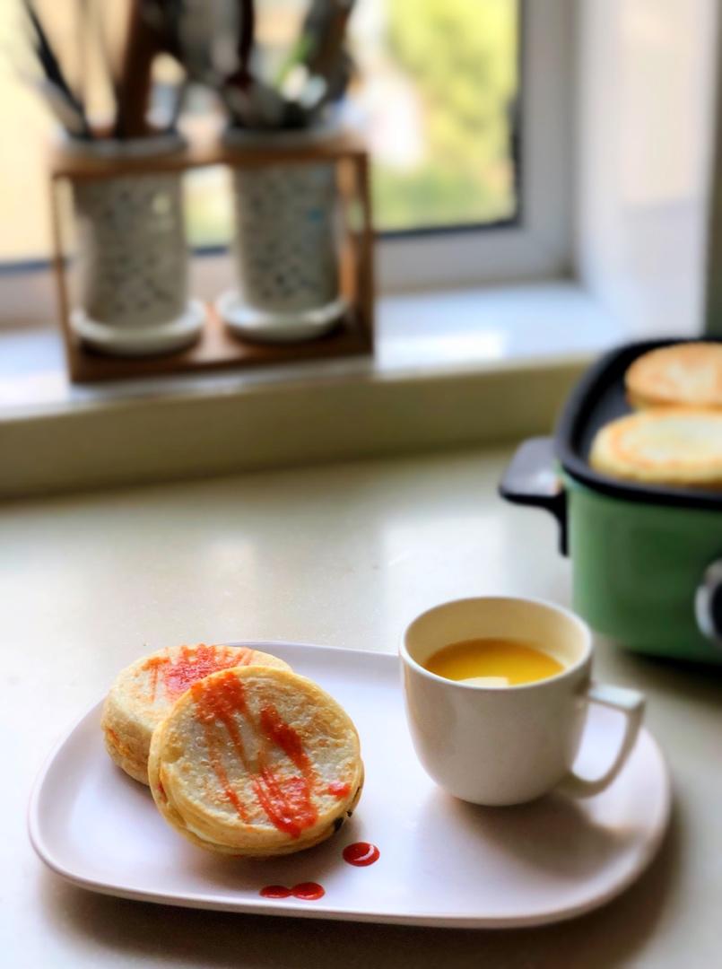 早餐霸王~沉甸甸鸡蛋汉堡