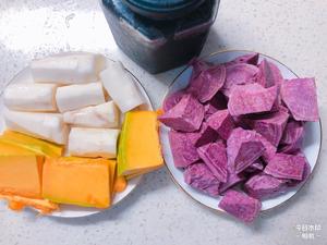 宝宝辅食—可可爱爱的紫薯发糕南瓜发糕山药发糕黑芝麻发糕的做法 步骤2