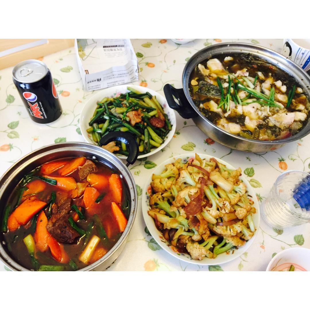 冠冠妈妈爱做饭做的冬日里的豪华午餐