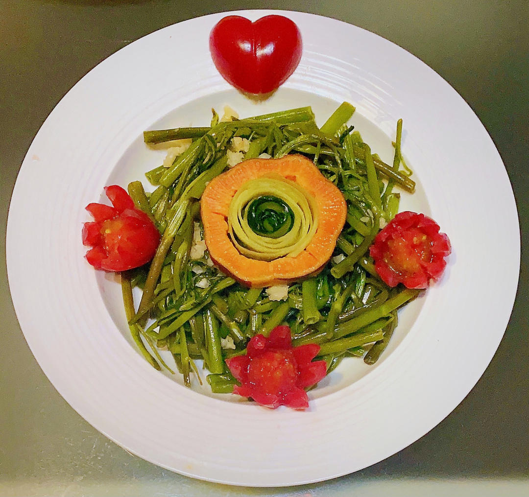 炝炒空心菜（不黑的秘密）