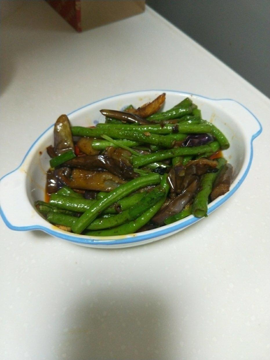 茄子炒豆角（改良版 健康少油）