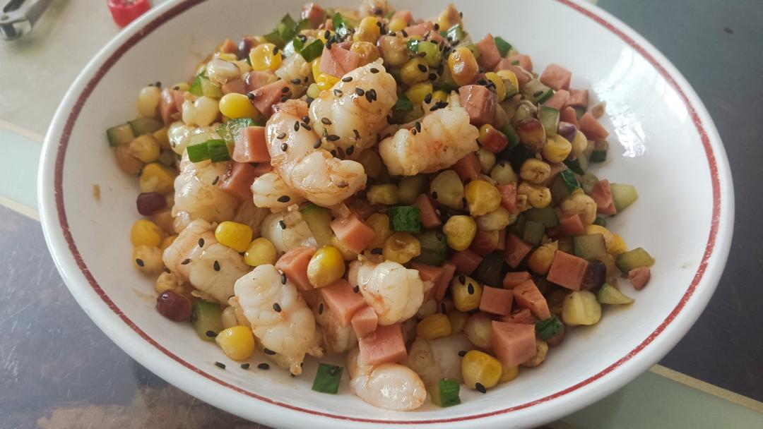 什锦玉米粒虾仁🍤🌽🥕