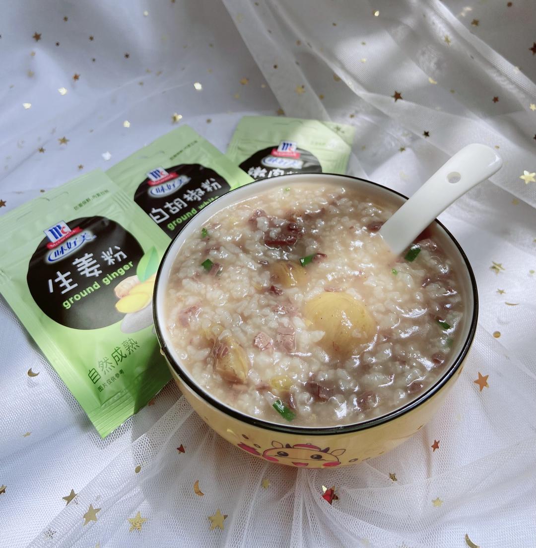 板栗牛肉粥
