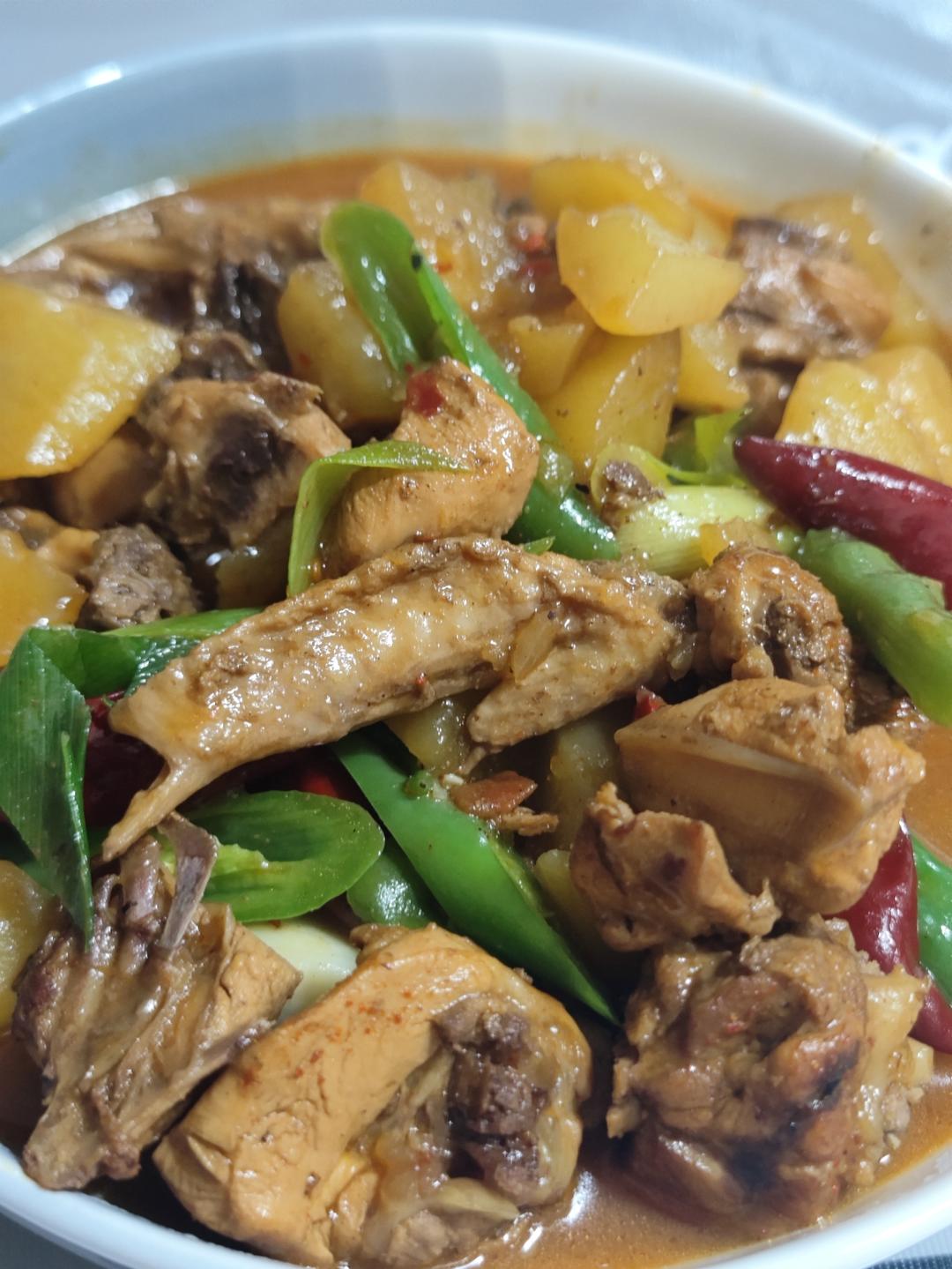 新疆特色大盘鸡（附加皮带面做法）