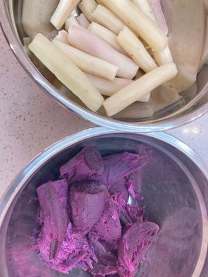桂味紫薯山药糕的做法 步骤3