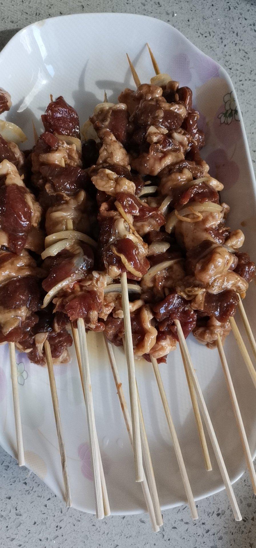 水墨青音做的烤羊肉串烤箱版