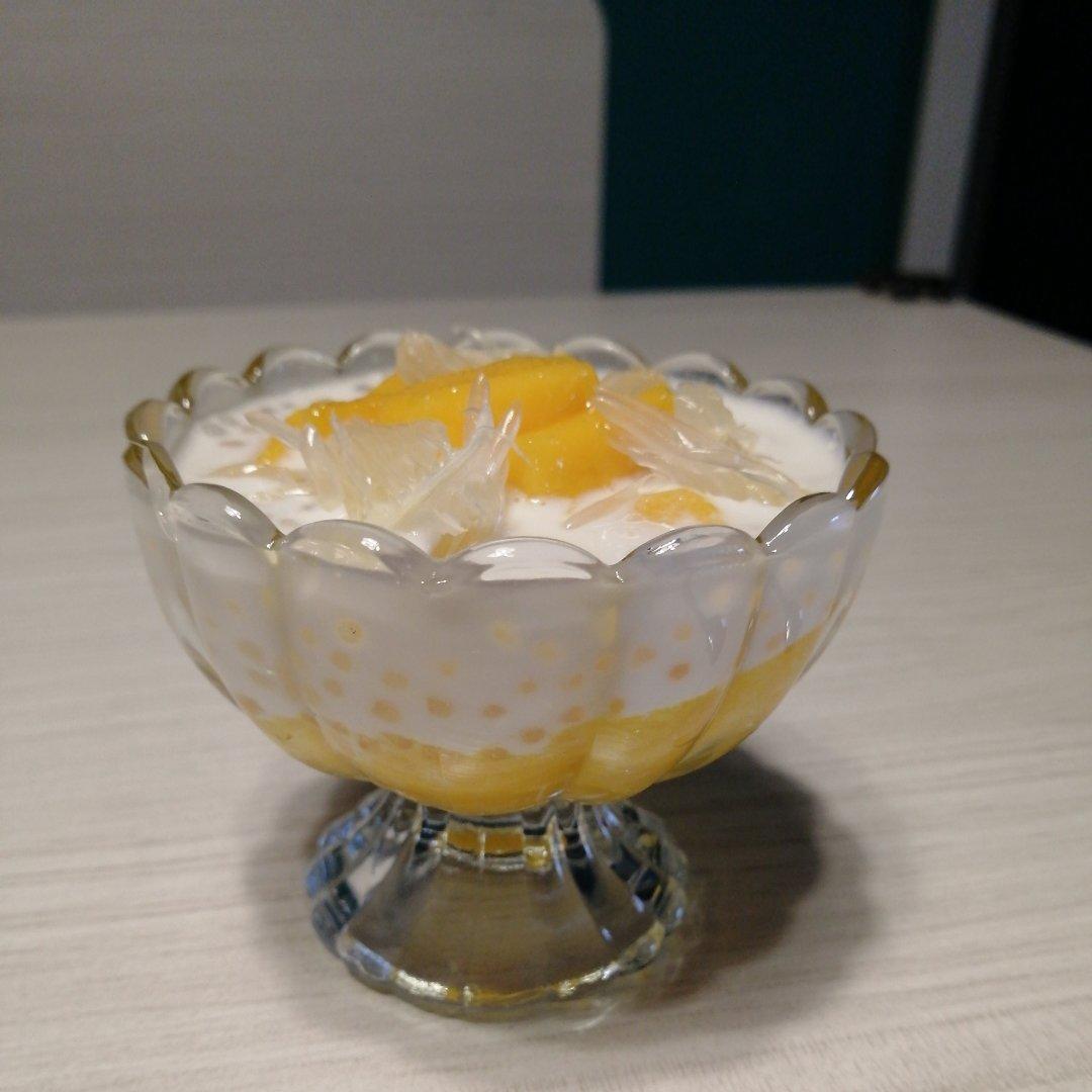 港式甜品——杨枝甘露(芒果西米露)附芒果花切法