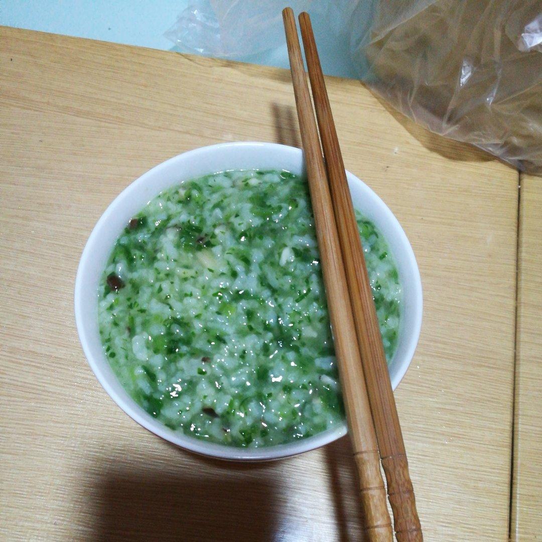 砂锅青菜香菇粥