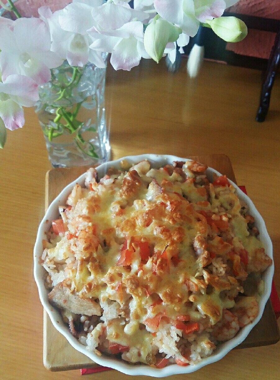 【12月北鼎烤箱食谱】咖喱虾仁焗饭