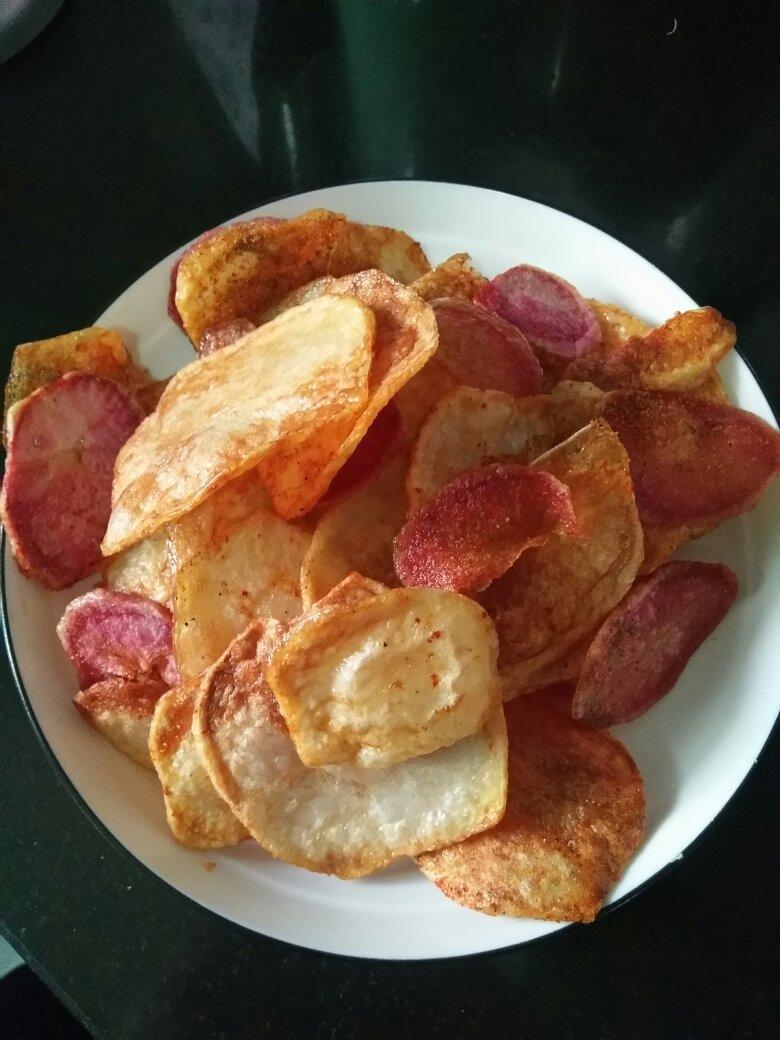 自制炸薯片，学会以后再也没买过薯片