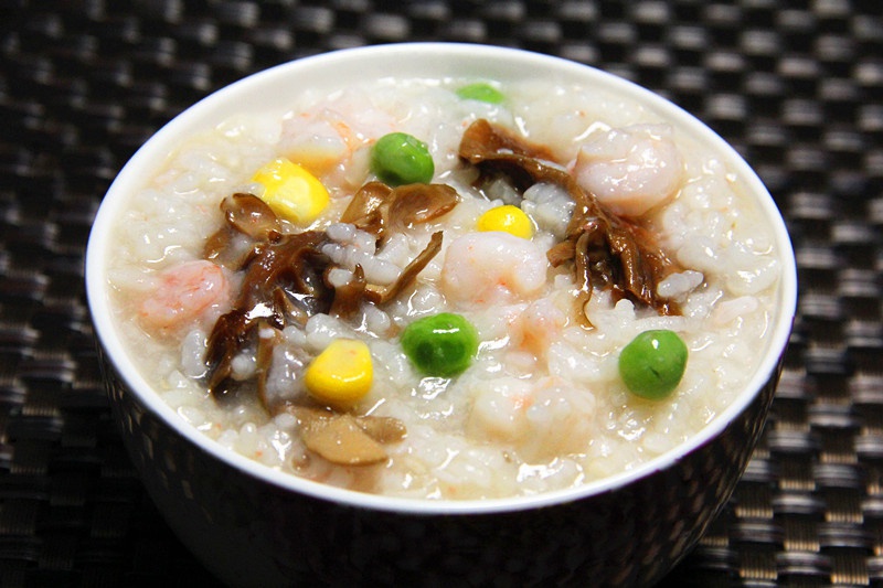 鲜虾蔬菜粥