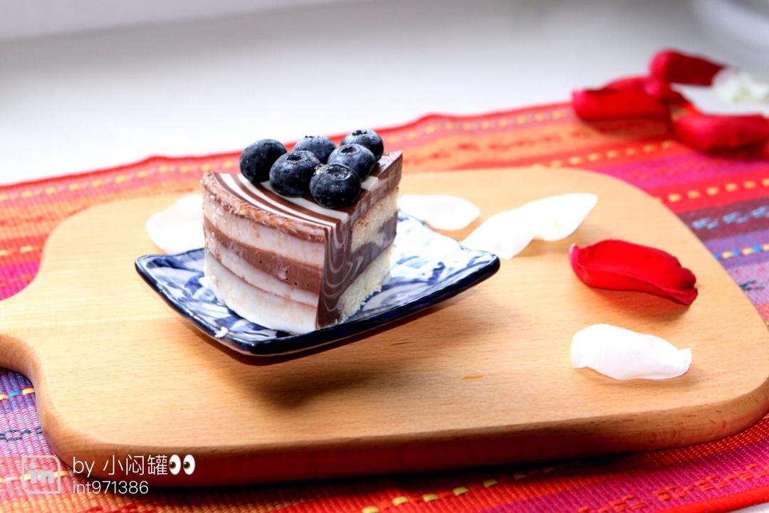 大理石纹酸奶慕斯蛋糕（免烤）