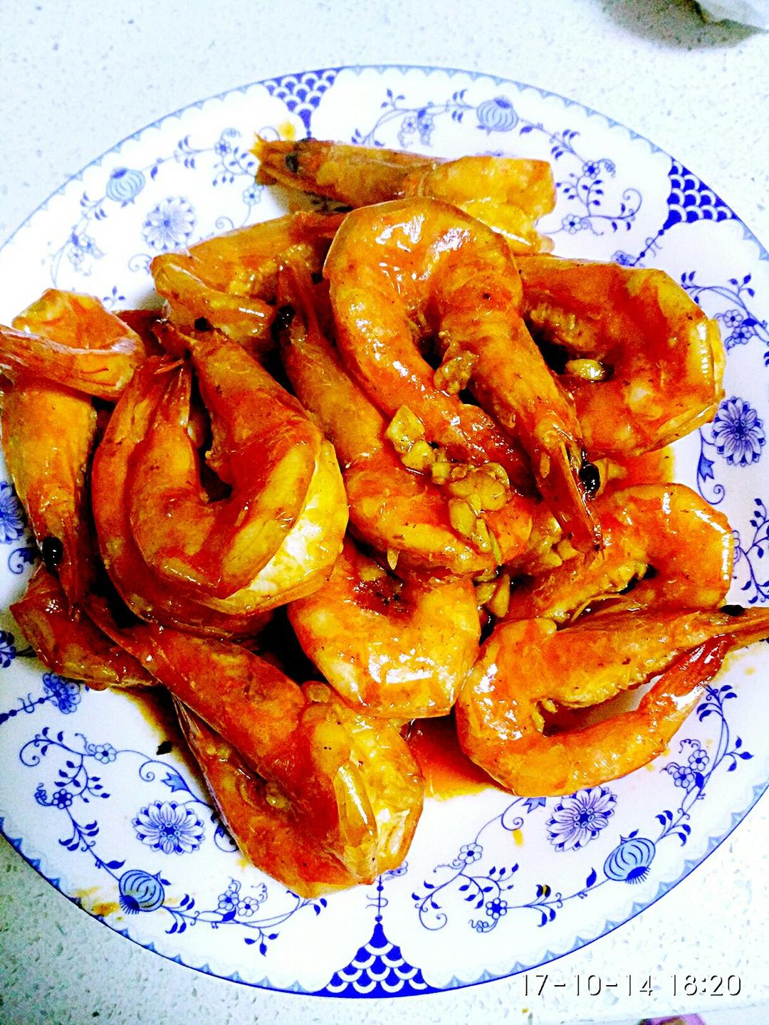 蒜蓉茄汁开背虾