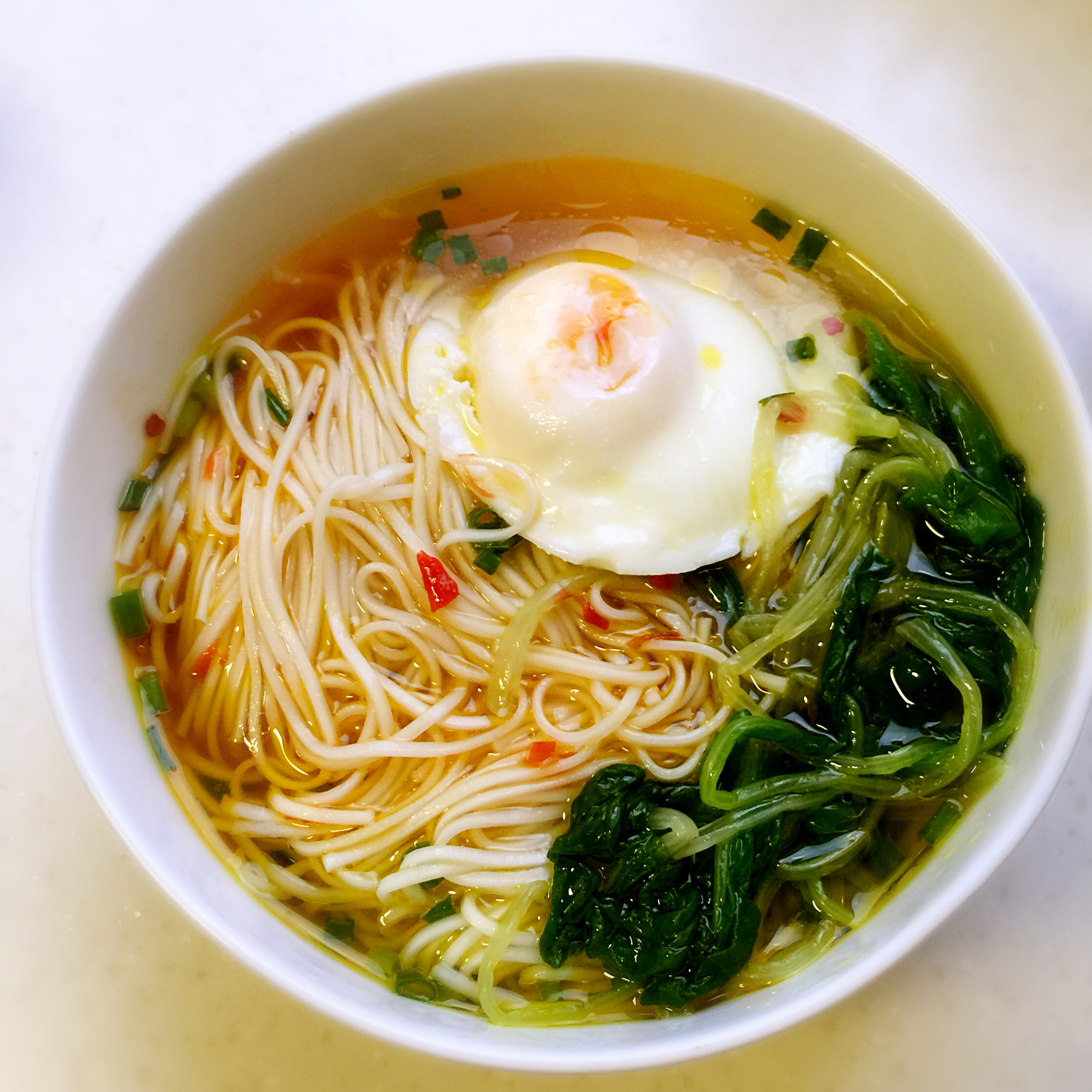 食为天下a做的快手挂面荷包蛋---懒人版