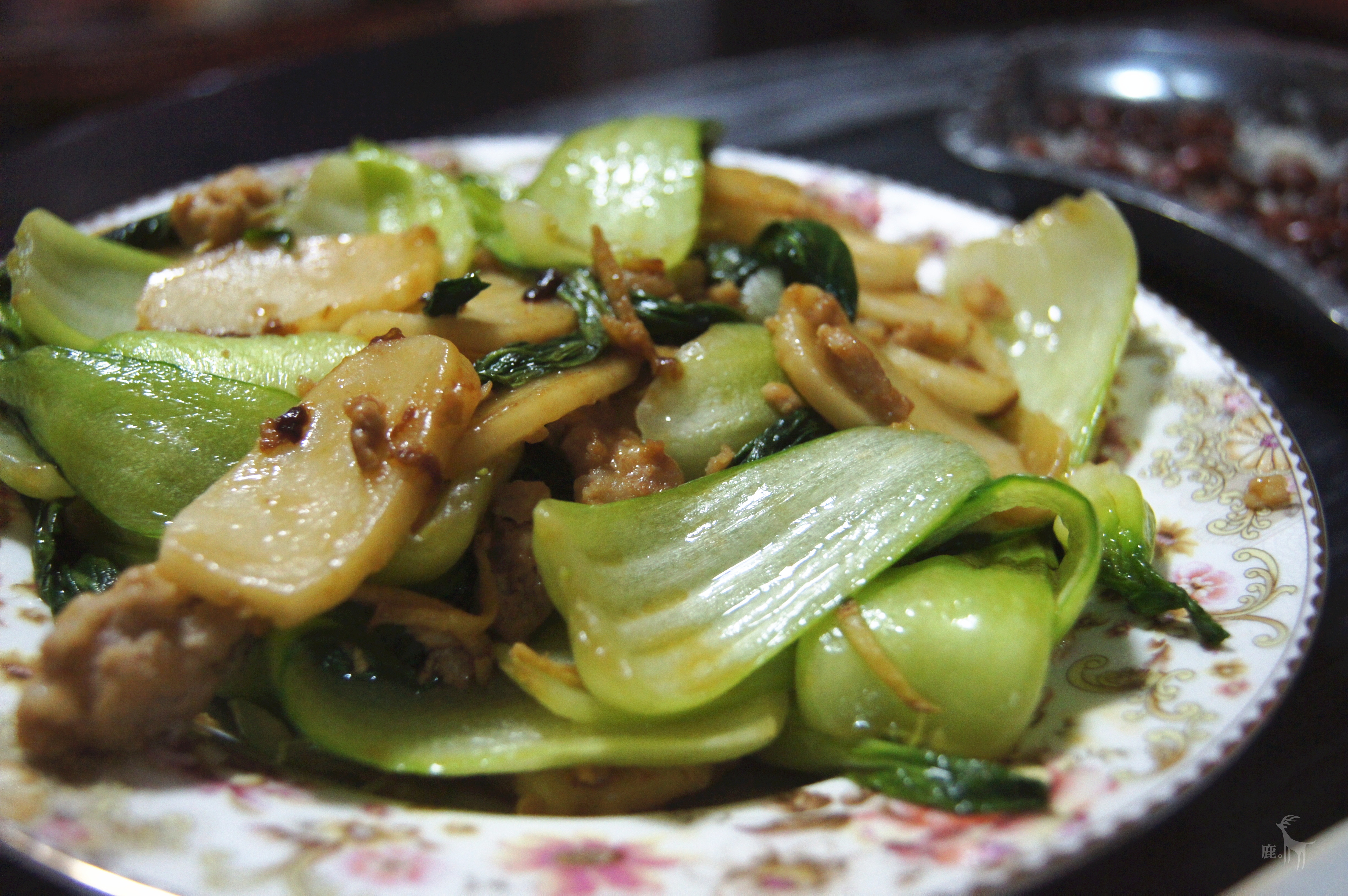 青菜肉丝炒年糕