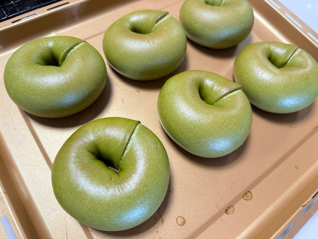 抹茶黄桃乳酪贝果🍑自制黄桃酱㊙️果味十足