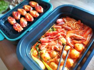 【美的双子炉】韩式肥牛菌菇汤锅+蜜汁香辣烤翅的做法 步骤18