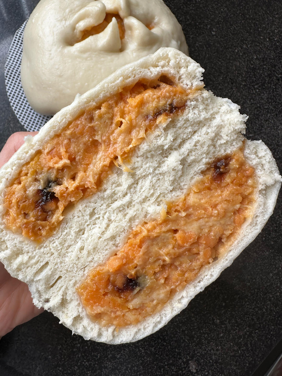 椰香紅薯芝士夾餡饅頭（一次發(fā)酵）