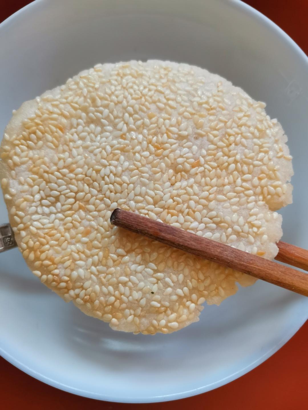 香酥软糯的芝麻糯米饼，真香！