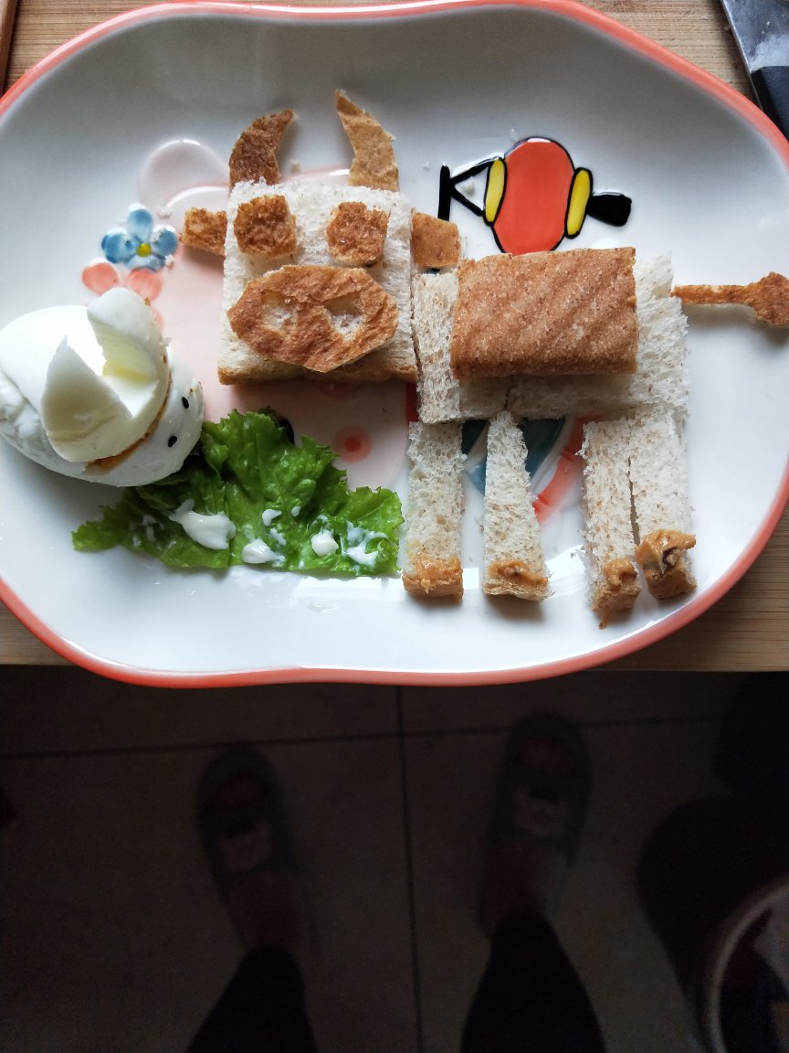儿童创意早餐—憨厚的方块脸牛牛（北海道吐司版）