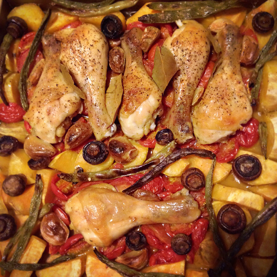 香蒜蕃茄烤鸡腿