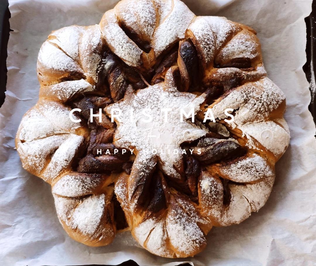 ins风圣诞节雪花豆沙面包---错过了夏天的风秋天的雨 不能再错过冬天的雪花