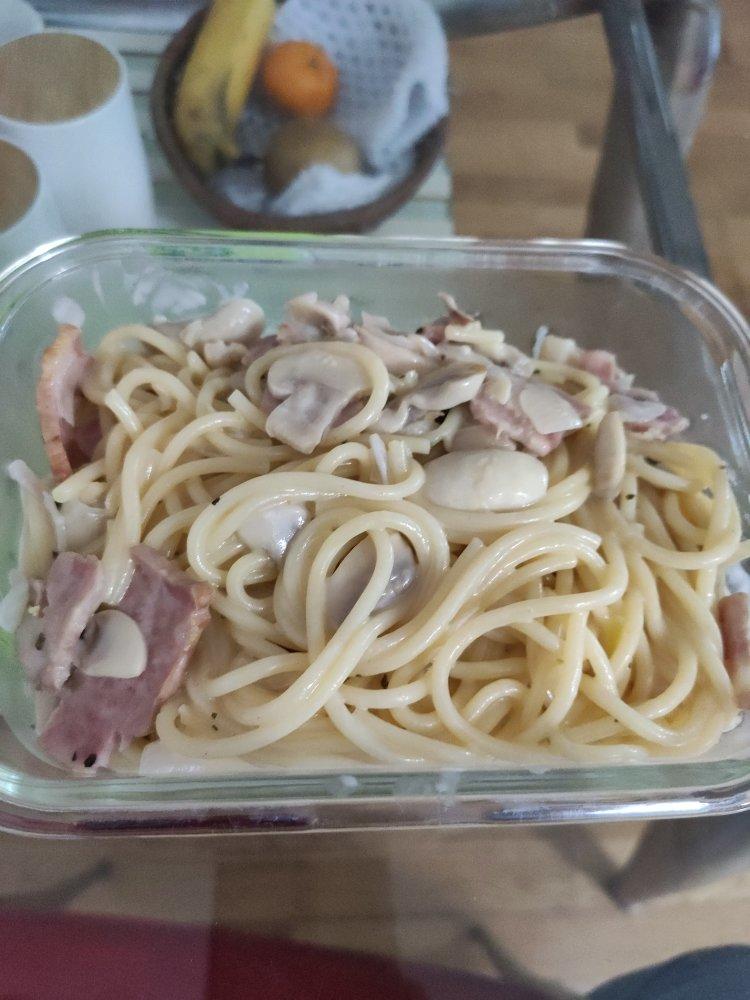 奶油蘑菇培根意大利面