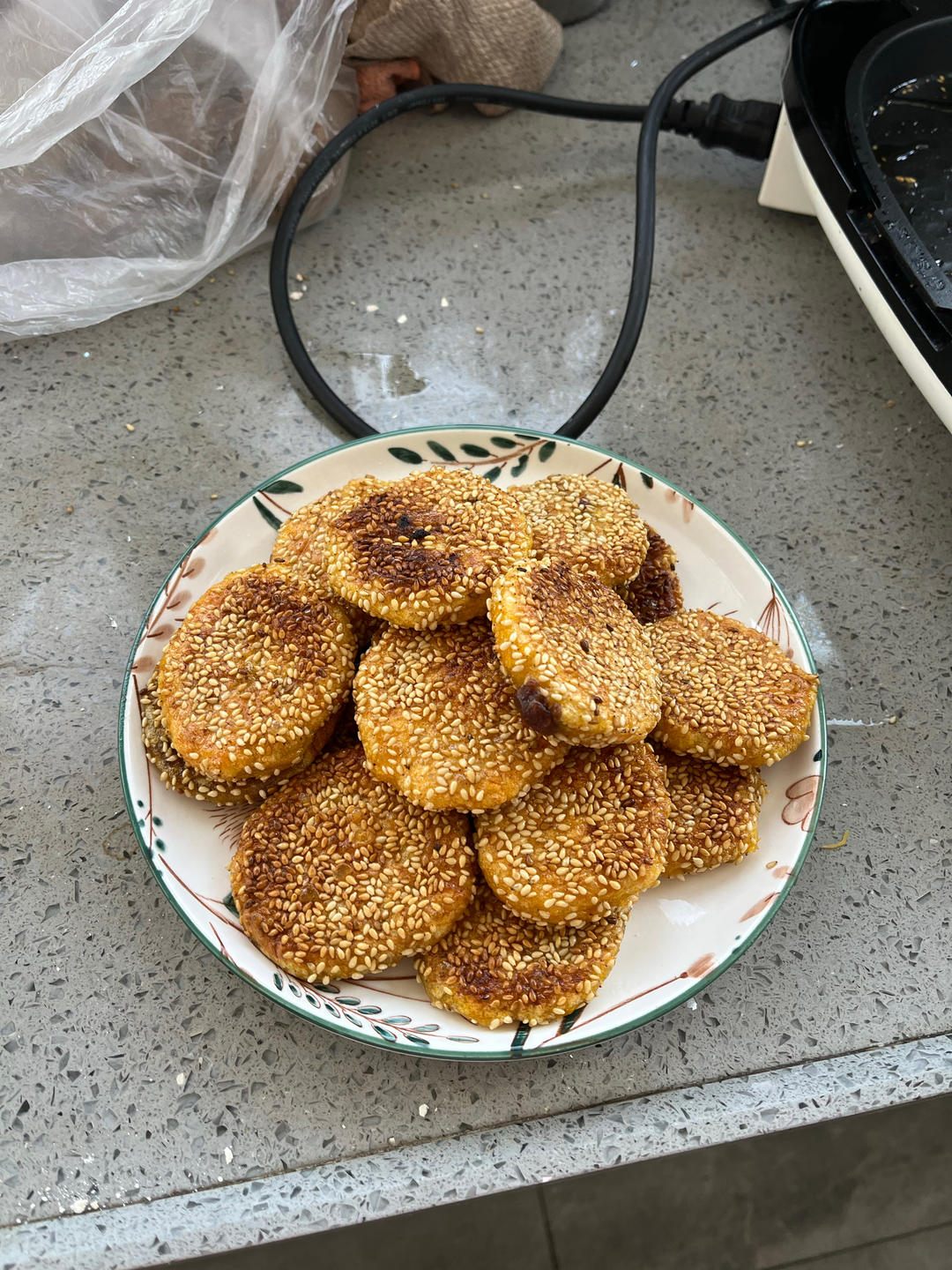 快手芝麻南瓜饼 软糯清甜南瓜豆沙饼
