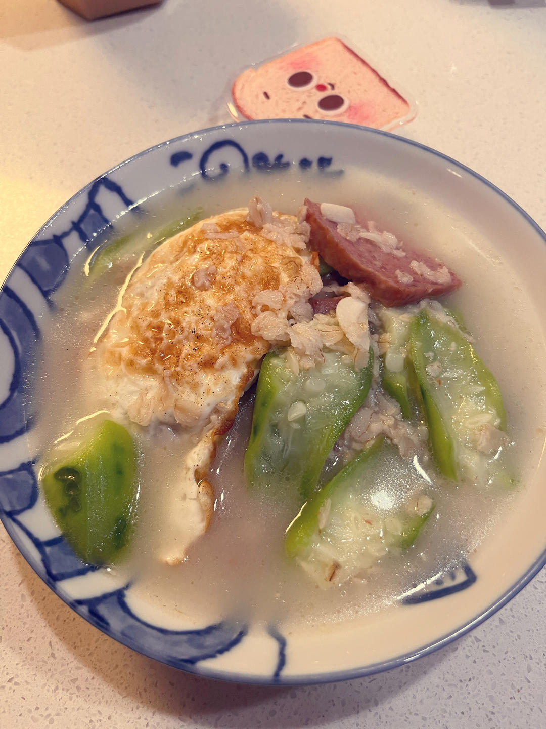 鲜掉眉❗️❗️好喝到哭的丝瓜煎蛋汤