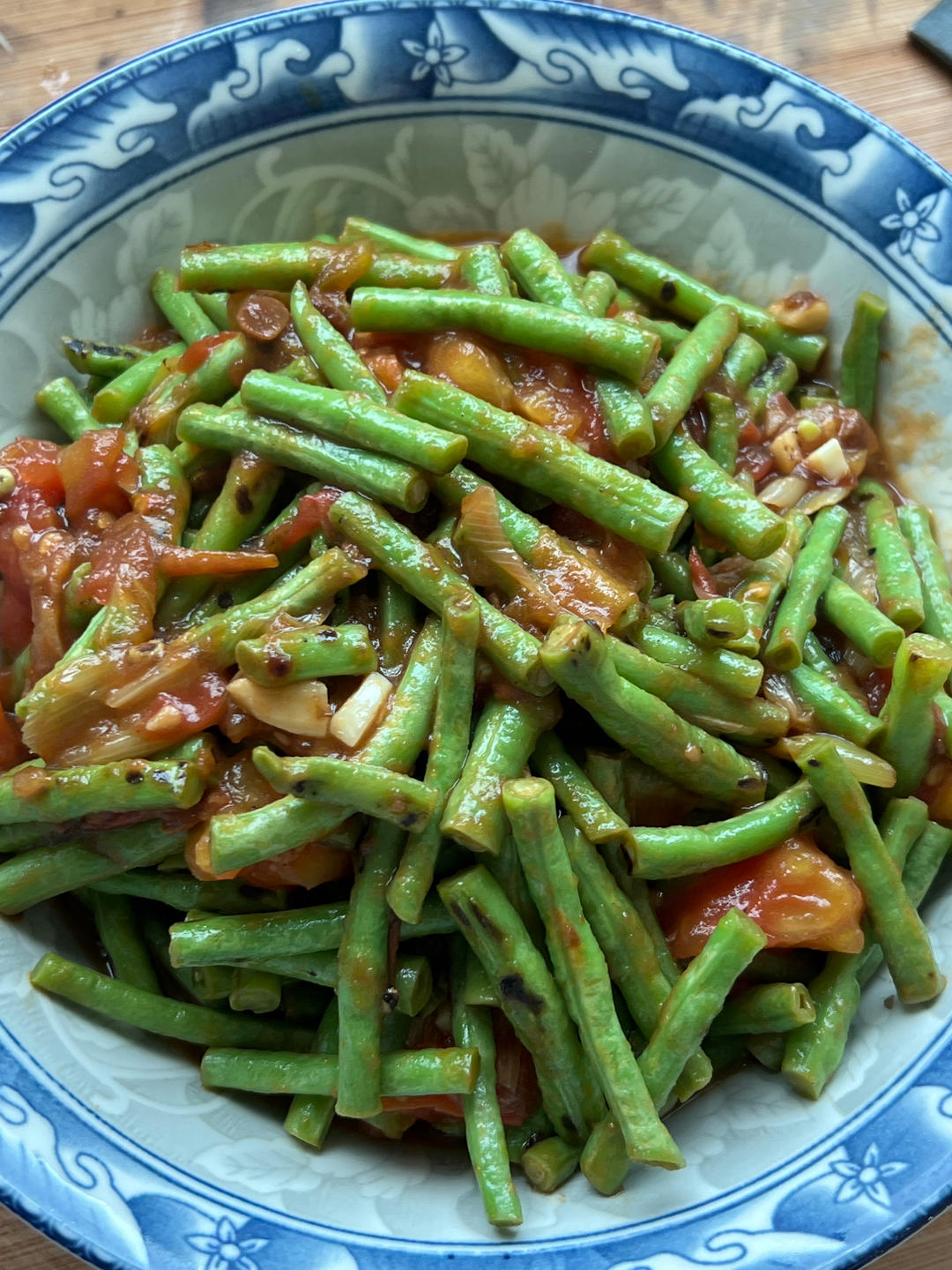 豆角炒西红柿