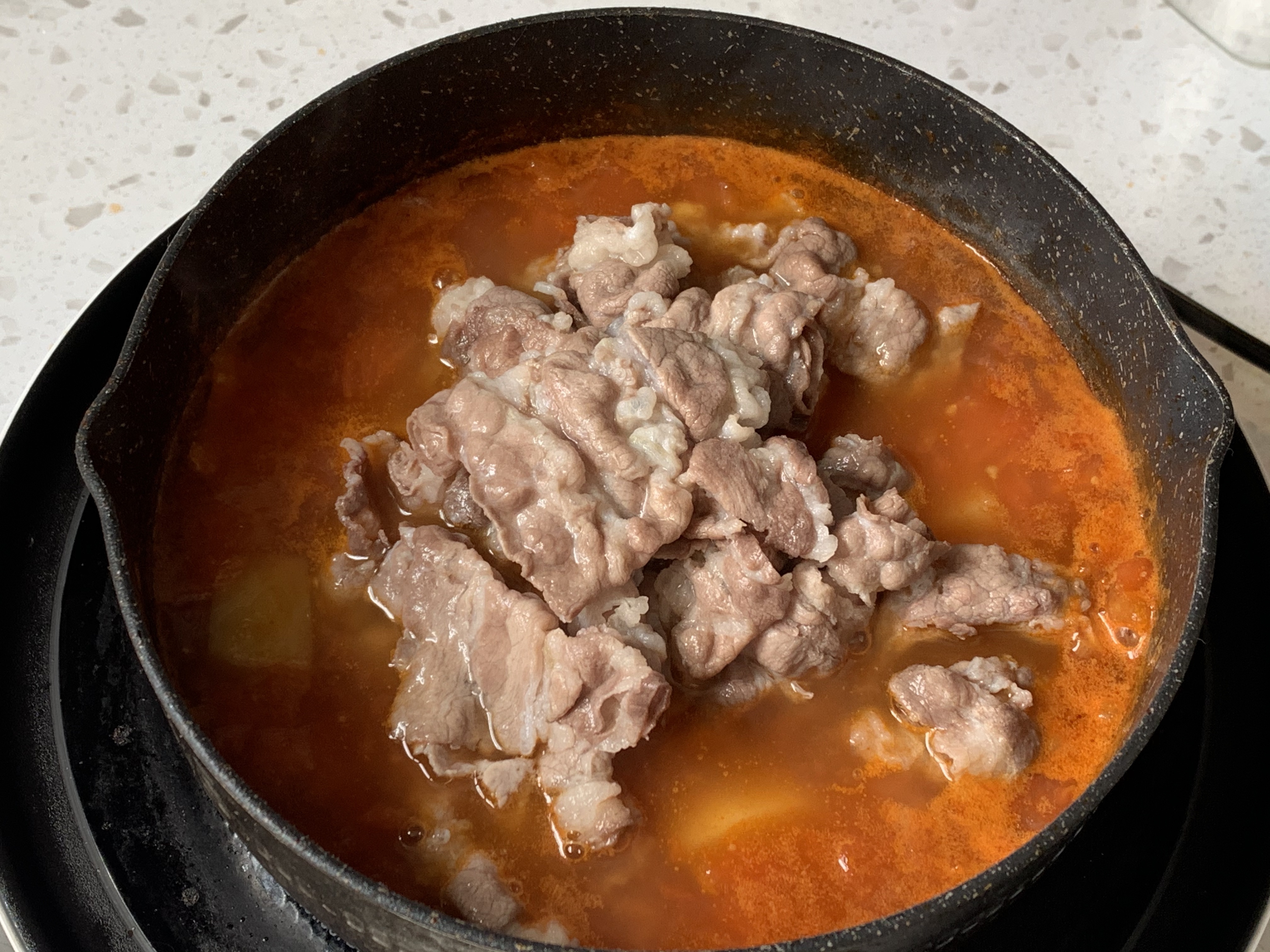 好喝开胃❗️连汤汁都不剩的番茄土豆肥牛汤。的做法 步骤12