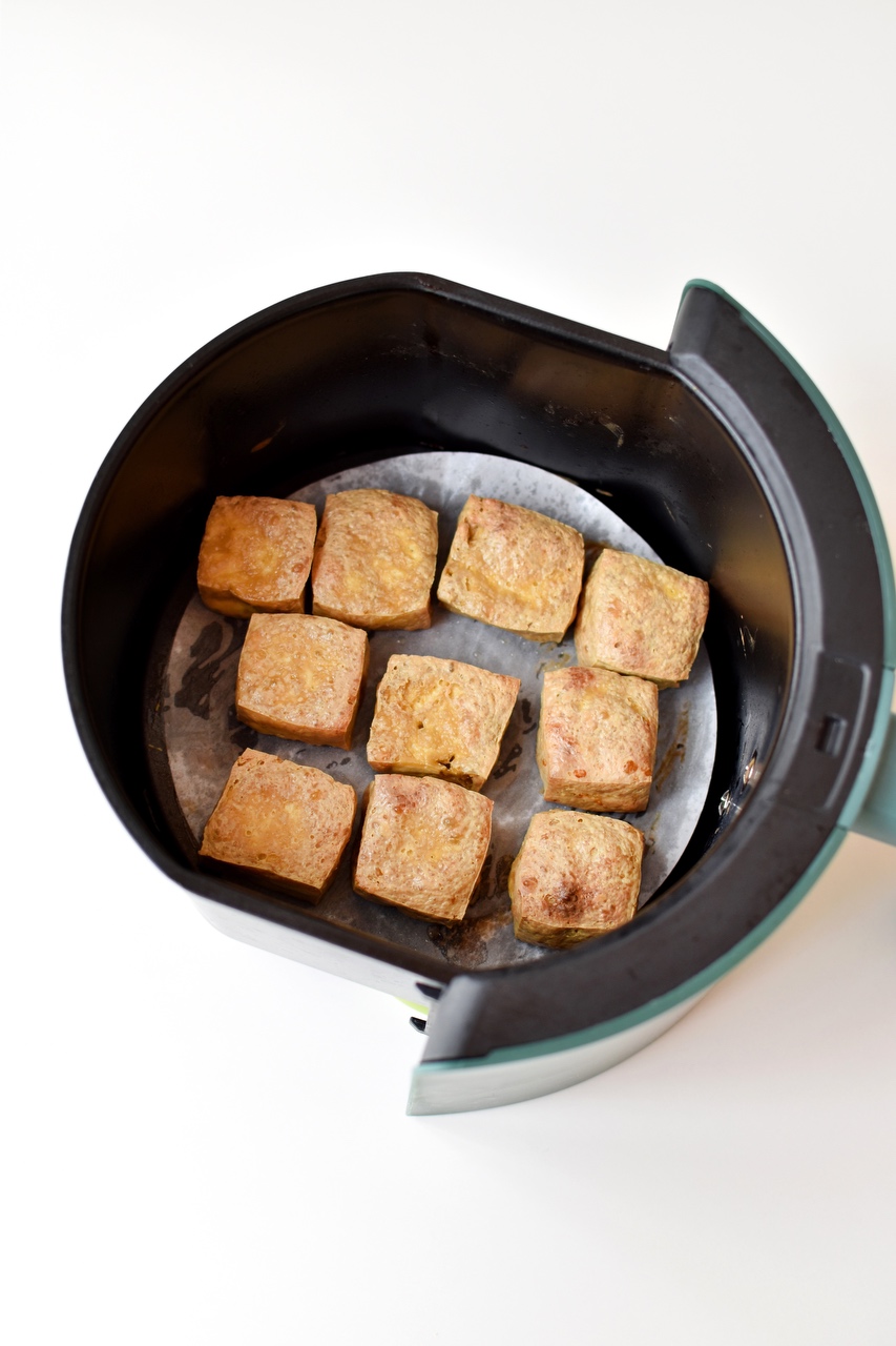 低卡高蛋白😋无油炸豆腐-空气炸锅的做法 步骤4