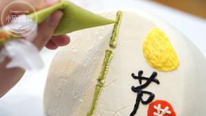 斜坡蛋糕（奶油霜手绘竹子）的做法 步骤12