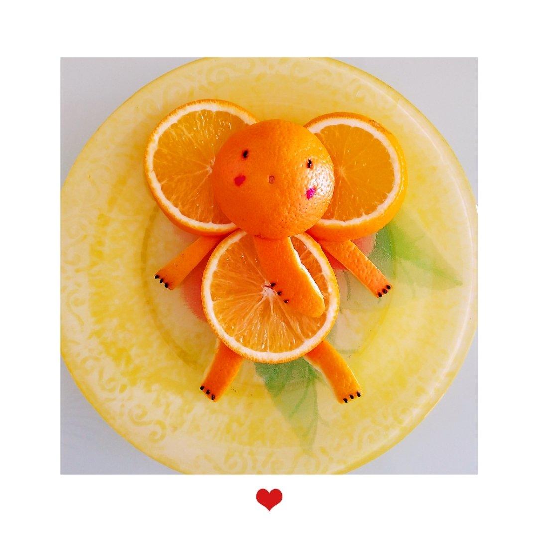 菲比宝宝88做的趣味水果拼盘—大象