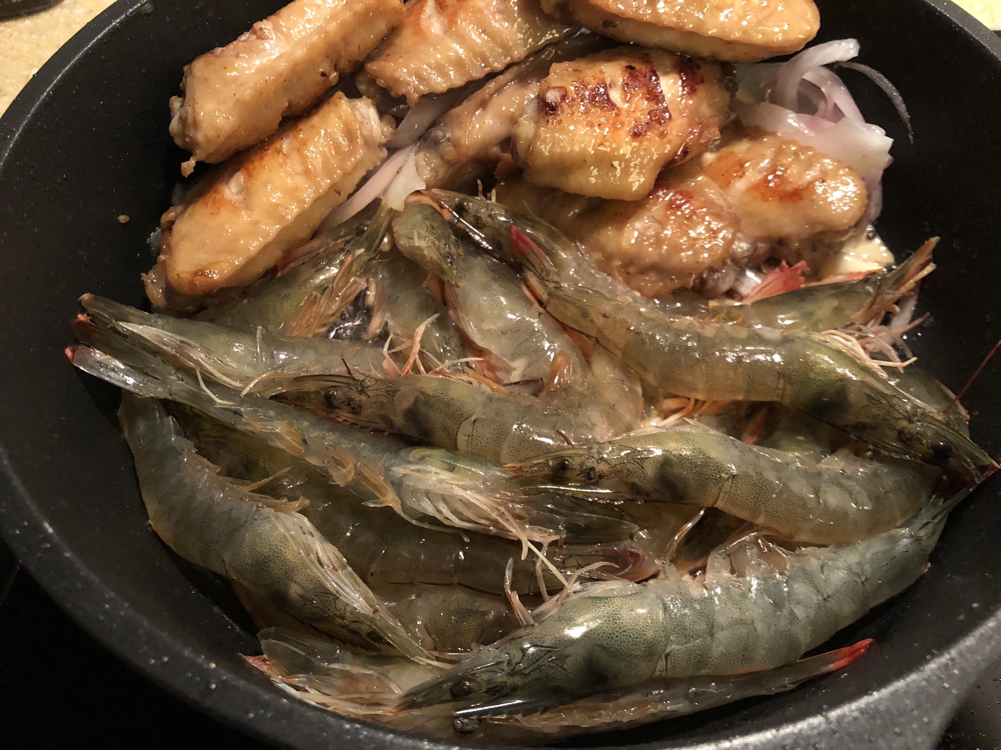 平底锅烧烤翅虾的做法 步骤12