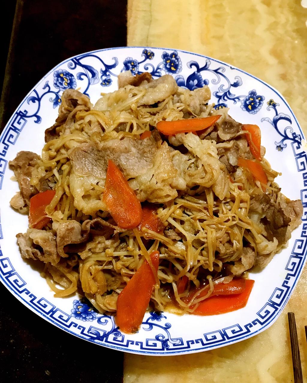 老丁的私房菜-金针菇肥牛