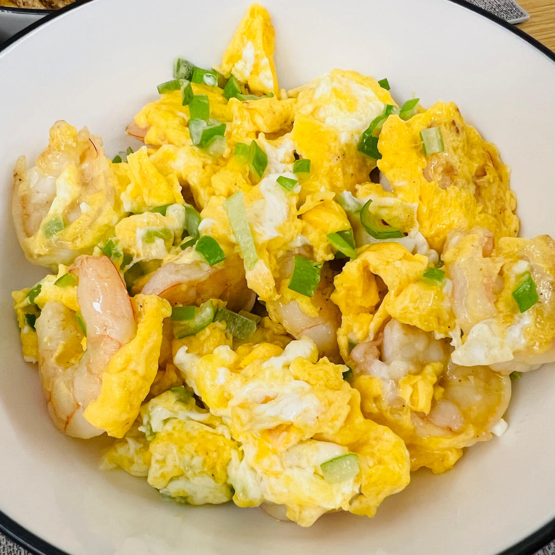 虾仁无需蛋清淀粉上浆也爽口及蛋超嫩的滑蛋虾仁