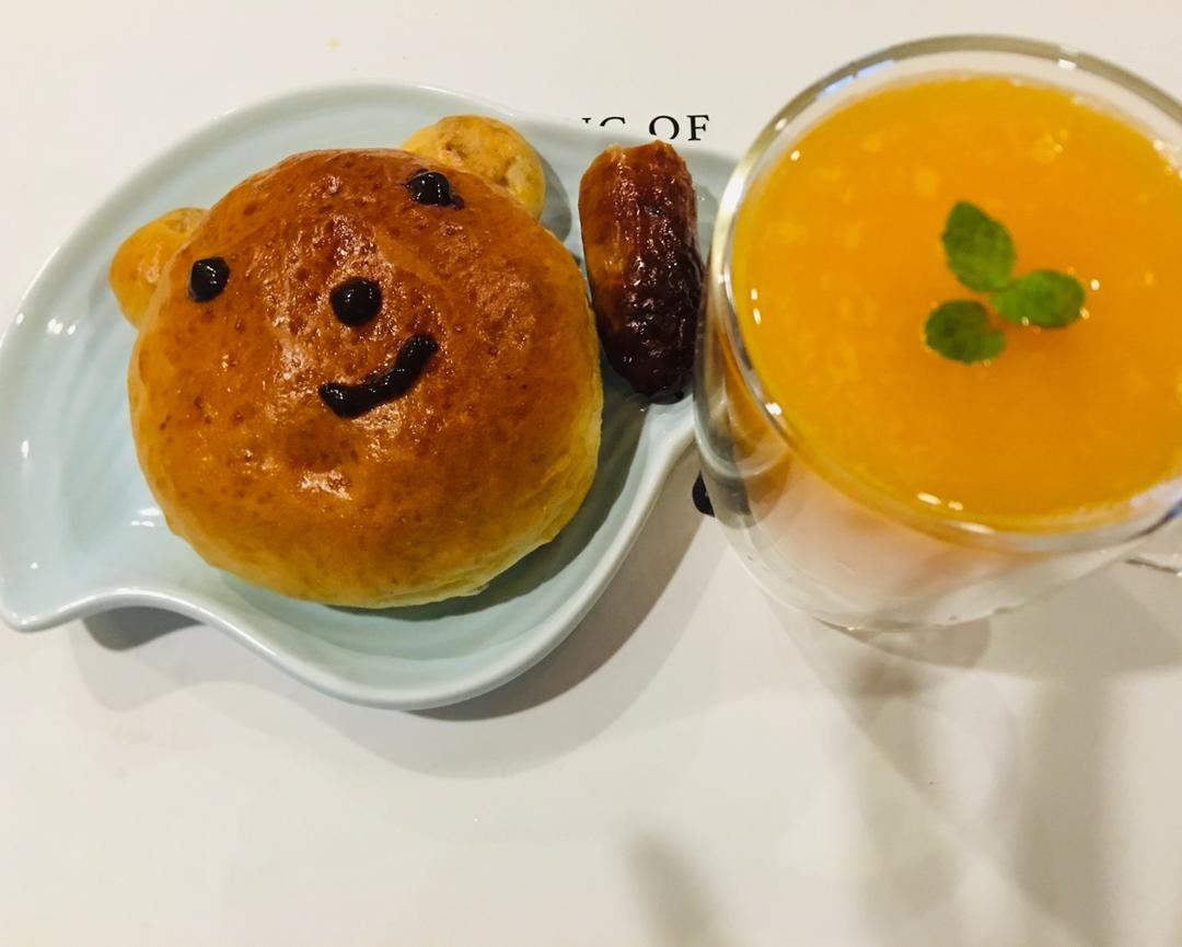 憨憨小熊红豆面包【6月北鼎烤箱食谱】