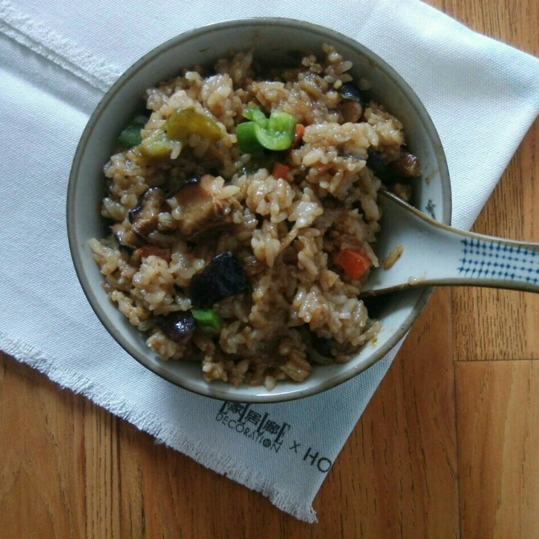 电饭锅版香菇腊肠饭