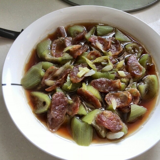 【丝瓜蒸香肠】鲜嫩美味傻瓜菜