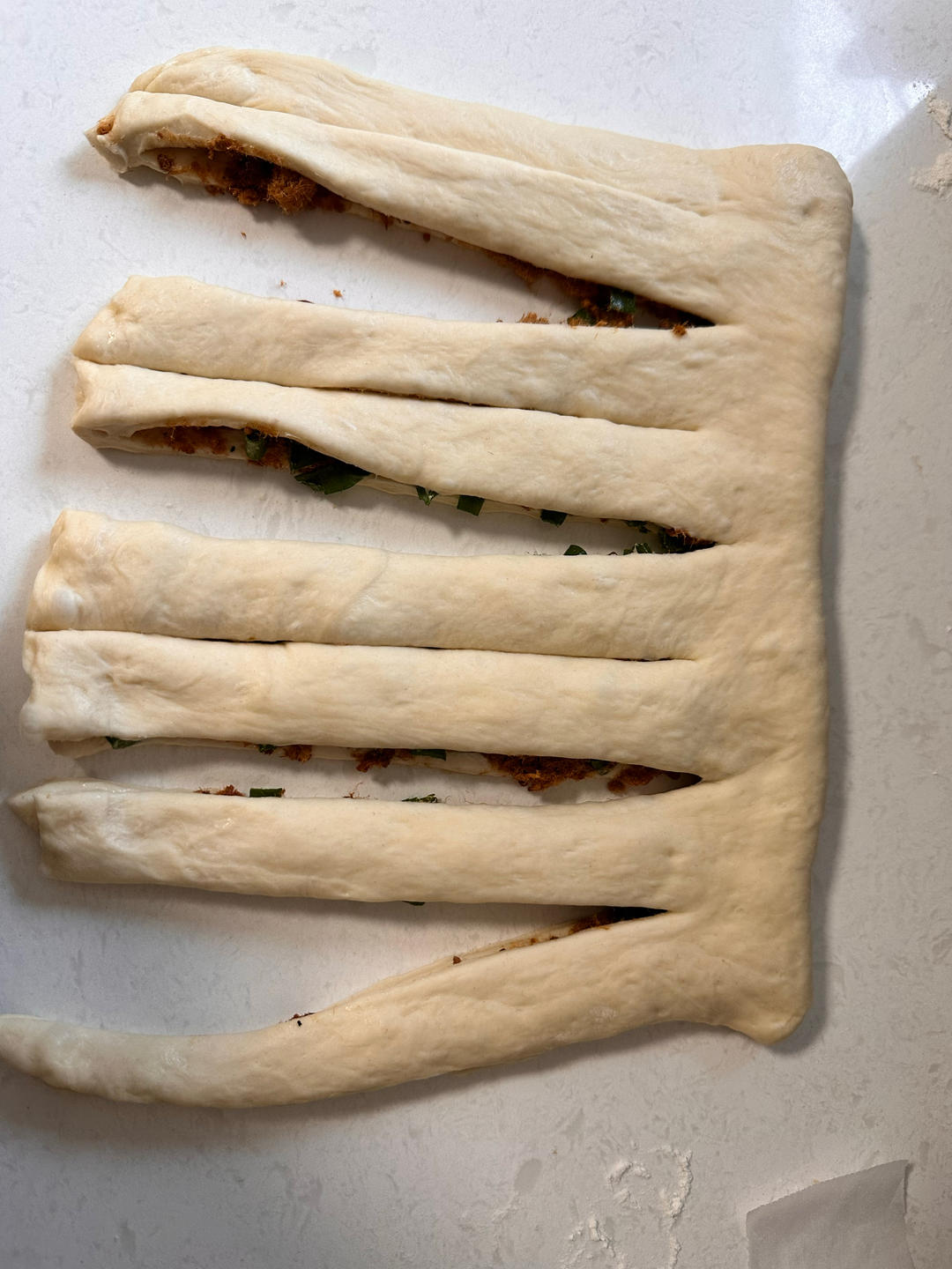 肉松香葱吐司（四种整形手法）