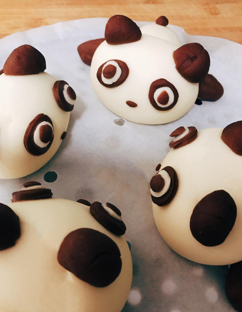 winterjade做的六一儿童节童趣可爱温馨的趴趴熊一家造型馒头