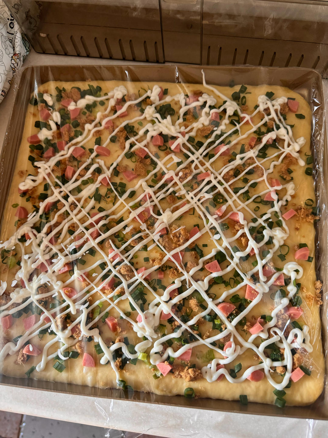 香葱肉松面包卷