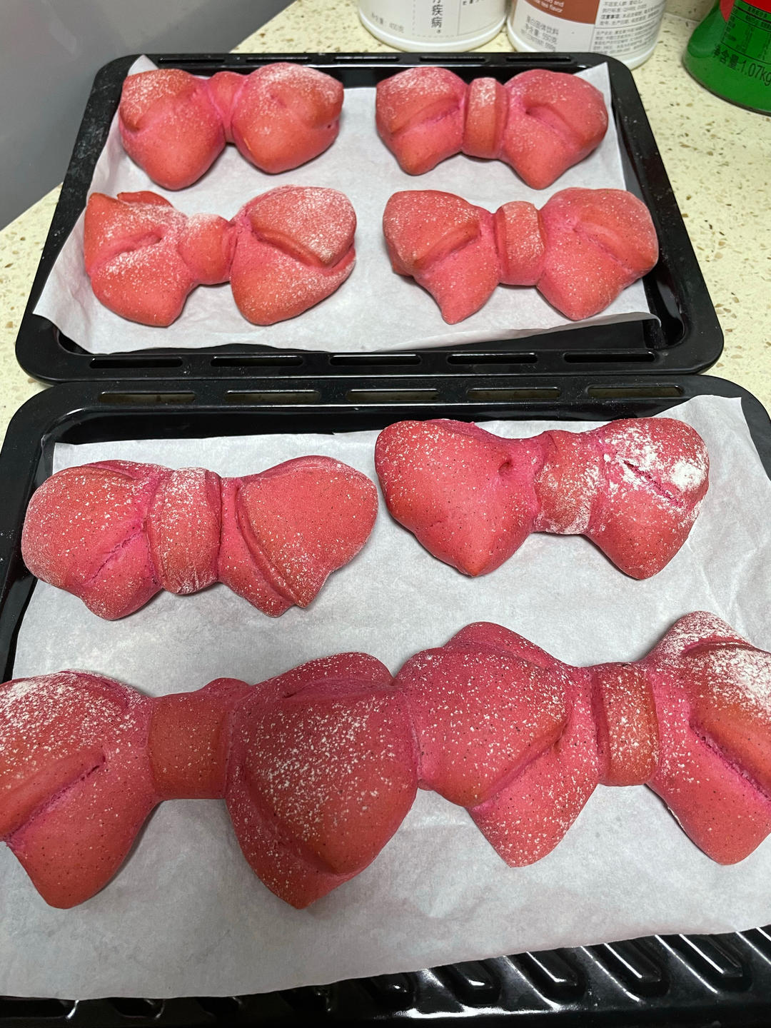 火龙果蝴蝶结面包（一次发酵）