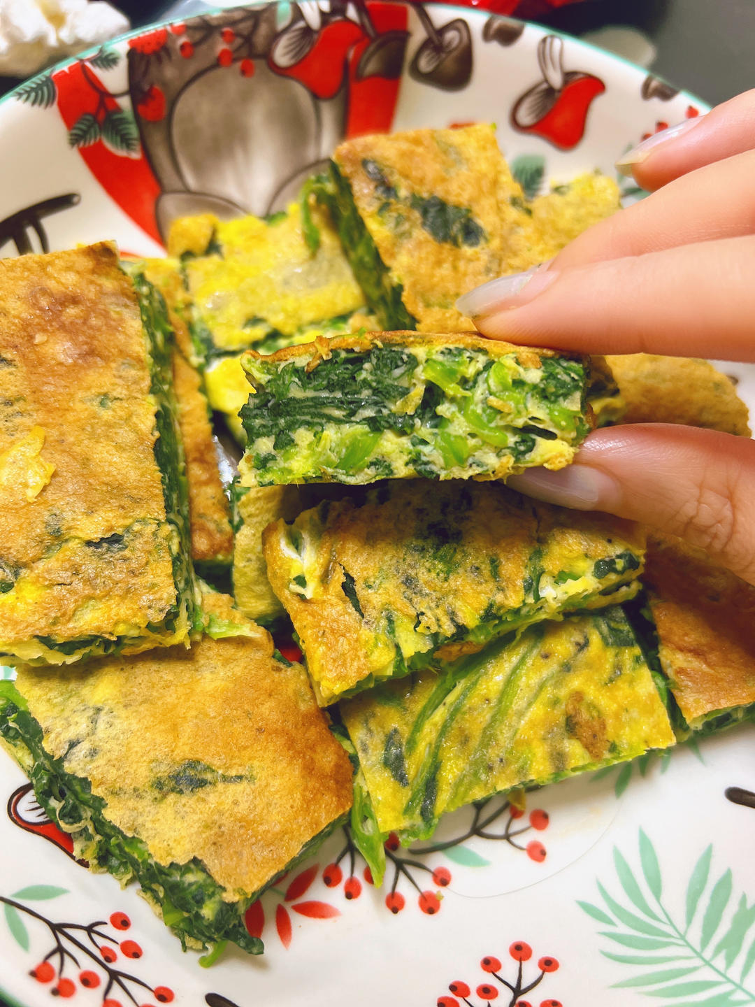 菠菜鸡蛋小方