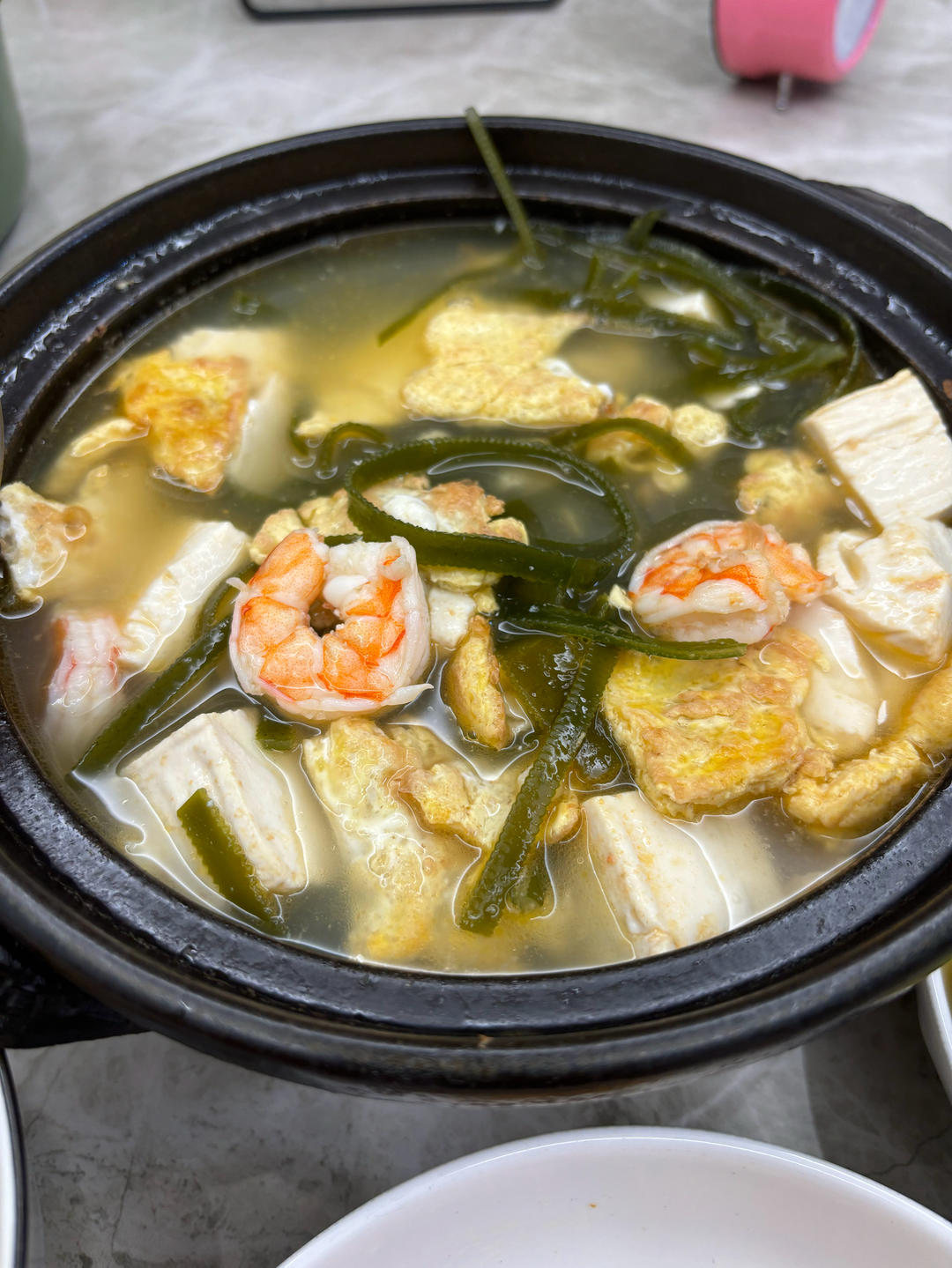 海带虾仁豆腐鸡蛋汤