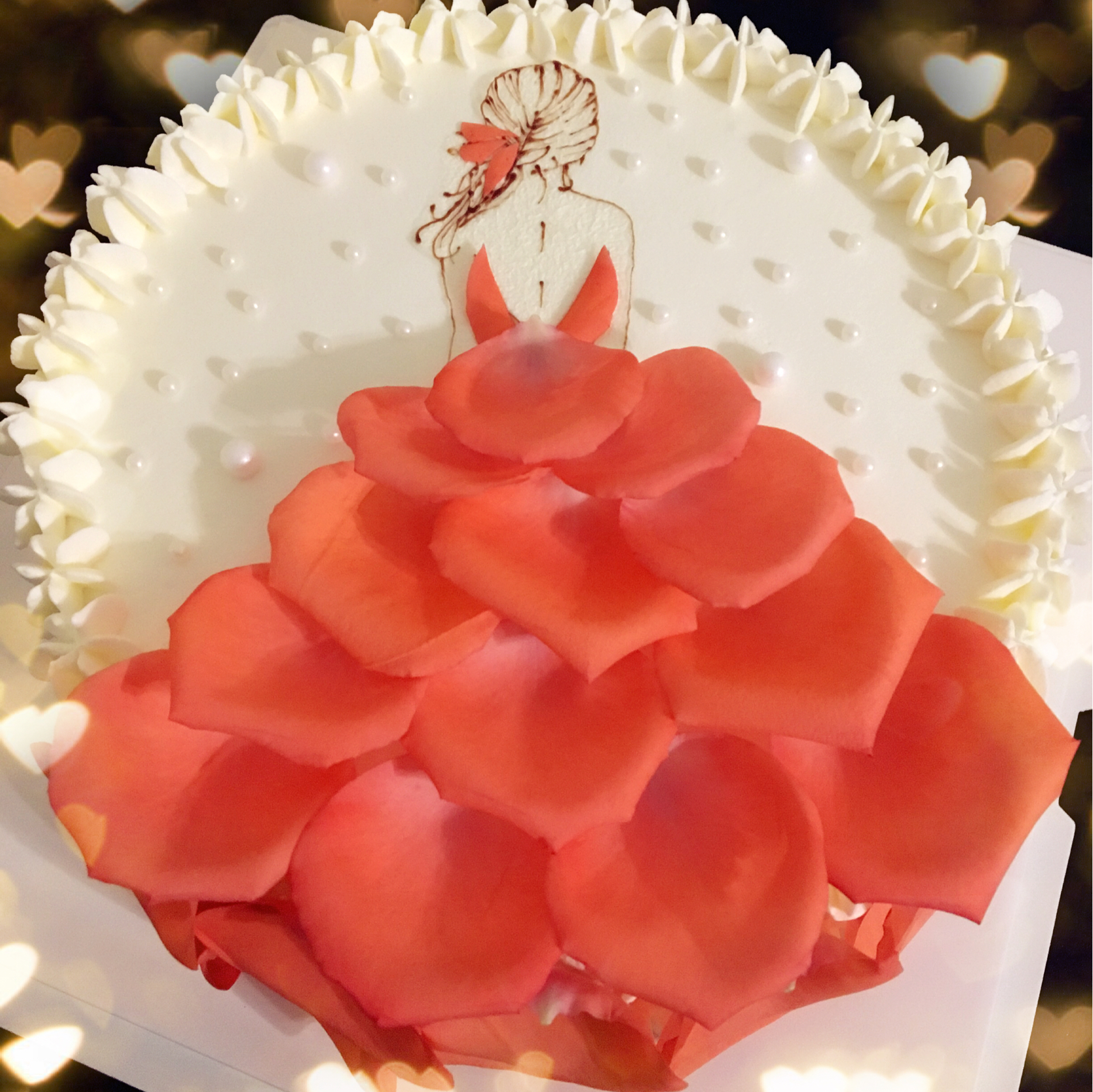 樱雪20150115-1做的玫瑰花瓣生日蛋糕