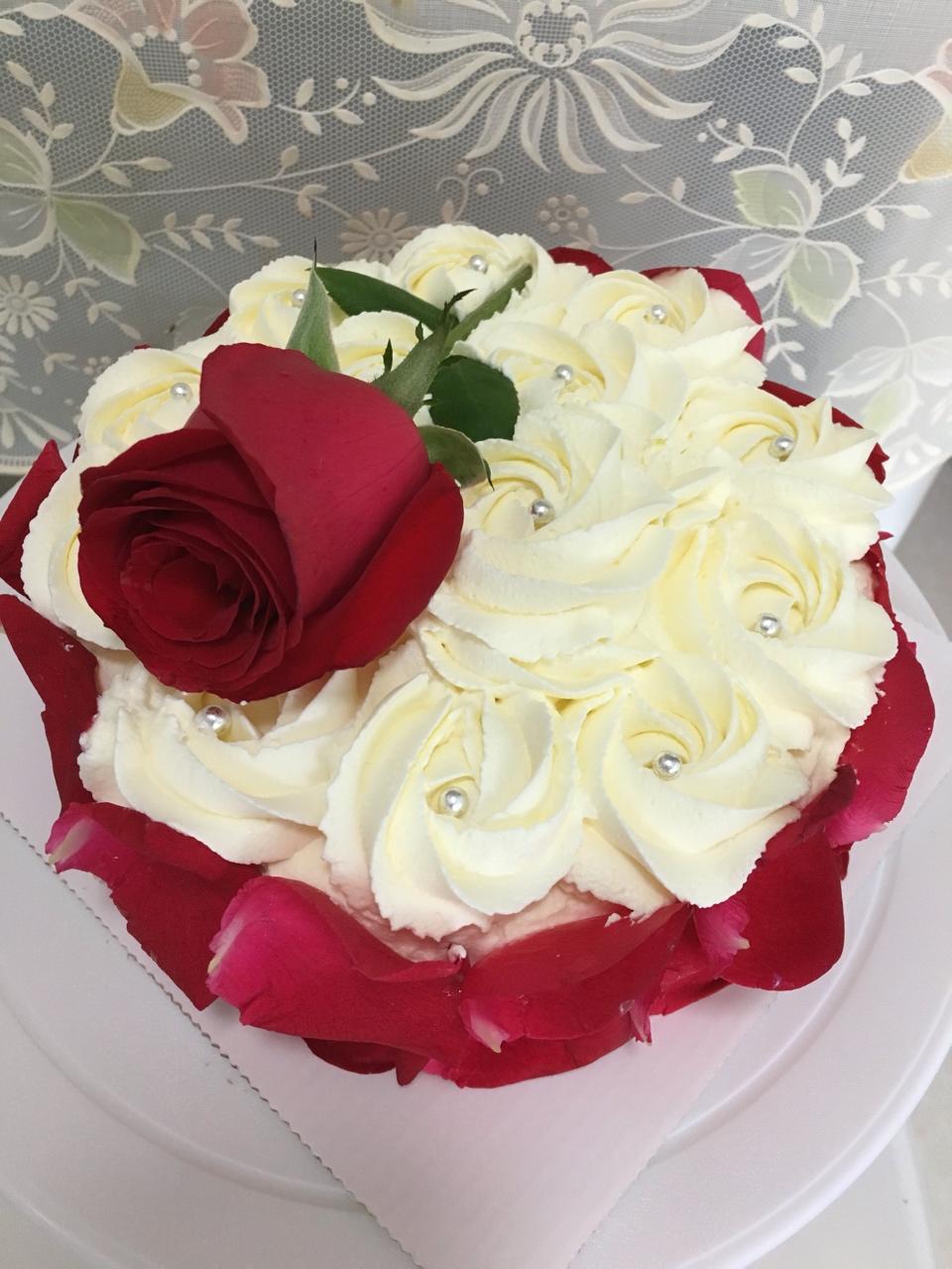 ada柠檬做的浪漫玫瑰花瓣蛋糕