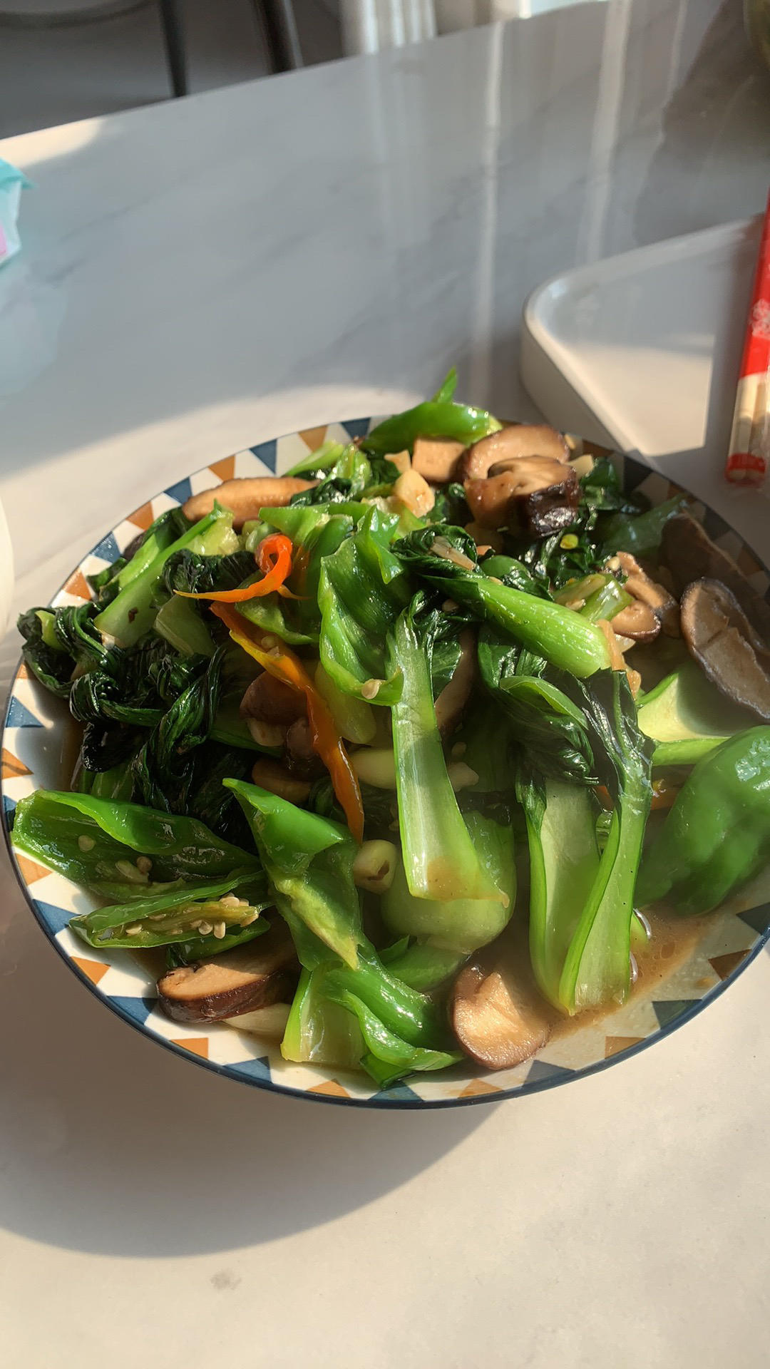青菜烧香菇