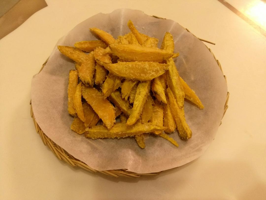 椰蓉烤红薯条（健康夜宵）